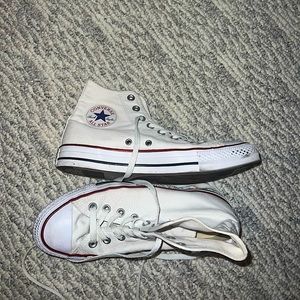 All white converse , Size 8.